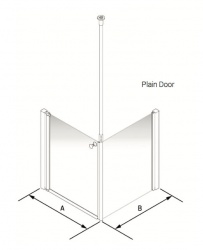 Larenco Corner Half Height Shower Enclosure Single Door with Return Panel